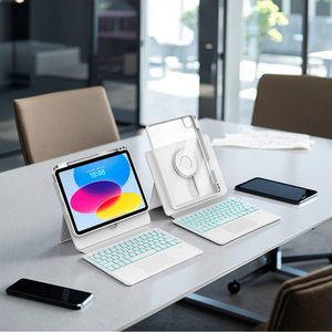 工場カスタマイズワイヤレスキーボードケース360回転機能BT USB iPad Air/Pro 10.2/10.5/10.9/11/12に対応-新品 - Product Image 1