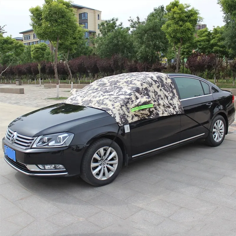 Customized sun protection heat insulation half dust cover car sun shade for windshield foldable car windshield cover for snow