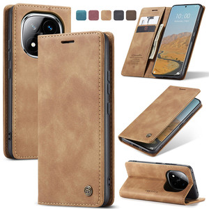 CaseMe 013磁性汽车支架豪华翻盖皮革钱包外壳，适用于Redmi <span class=keywords><strong>Note</strong></span> 14 Pro 5G/14 Pro Plus 5G