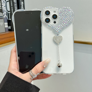 クリエイティブラグジュアリー16インチTPU電話ケースiPhone 15 Pro Max 14 13 <span class=keywords><strong>XR</strong></span>ハートラインストーン保護アップルカバー磁気デザイン