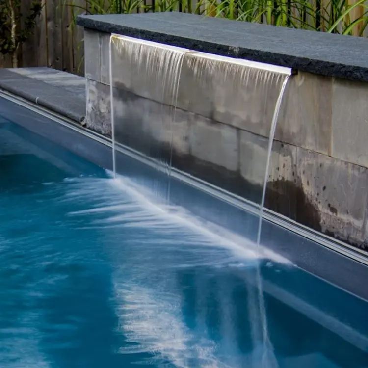 Fonte de água acrílica, lagoa para jardim e piscina, suporte de parede, fonte de água, cascata