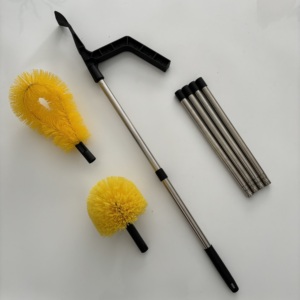 Qingle 3 in 1 cobweb silgi oluk temizleme scoop yaprak uzatılabilir uzun sap ile Shove eave fırça tavan vantilatörü fırça bırakın - Product Image 2