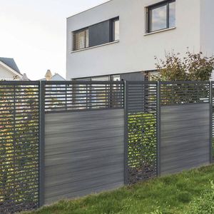 屋外6 * 6ftウッドプラスチック複合材 (WPC) プライバシーフェンスガーデンデコレーションハウス装飾6フィート高WPCフェンス