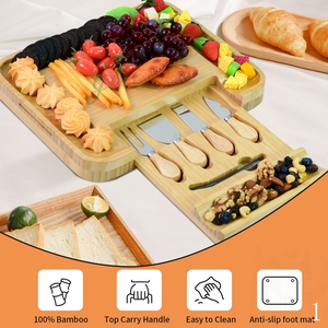 <span class=keywords><strong>2025</strong></span> mới đa mục đích nhà bếp phục vụ Platter tre gỗ pho mát Slide-Out ngăn kéo dao kéo charcuterie Hội Đồng Quản trị với nắp rõ ràng - Product Image 4