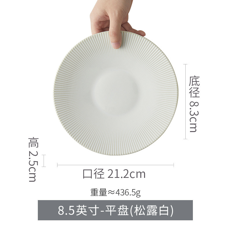 8,5 ''plat blanc