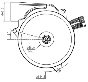 Quạt Thổi Khí Ly Tâm Không Chổi Than Dc Công Nghiệp Áp Suất 14kpa Luồng Khí Lớn 130m 3/H & Cao 30000 Giờ Dưới Nhiệt Độ Phòng - Product Image 5