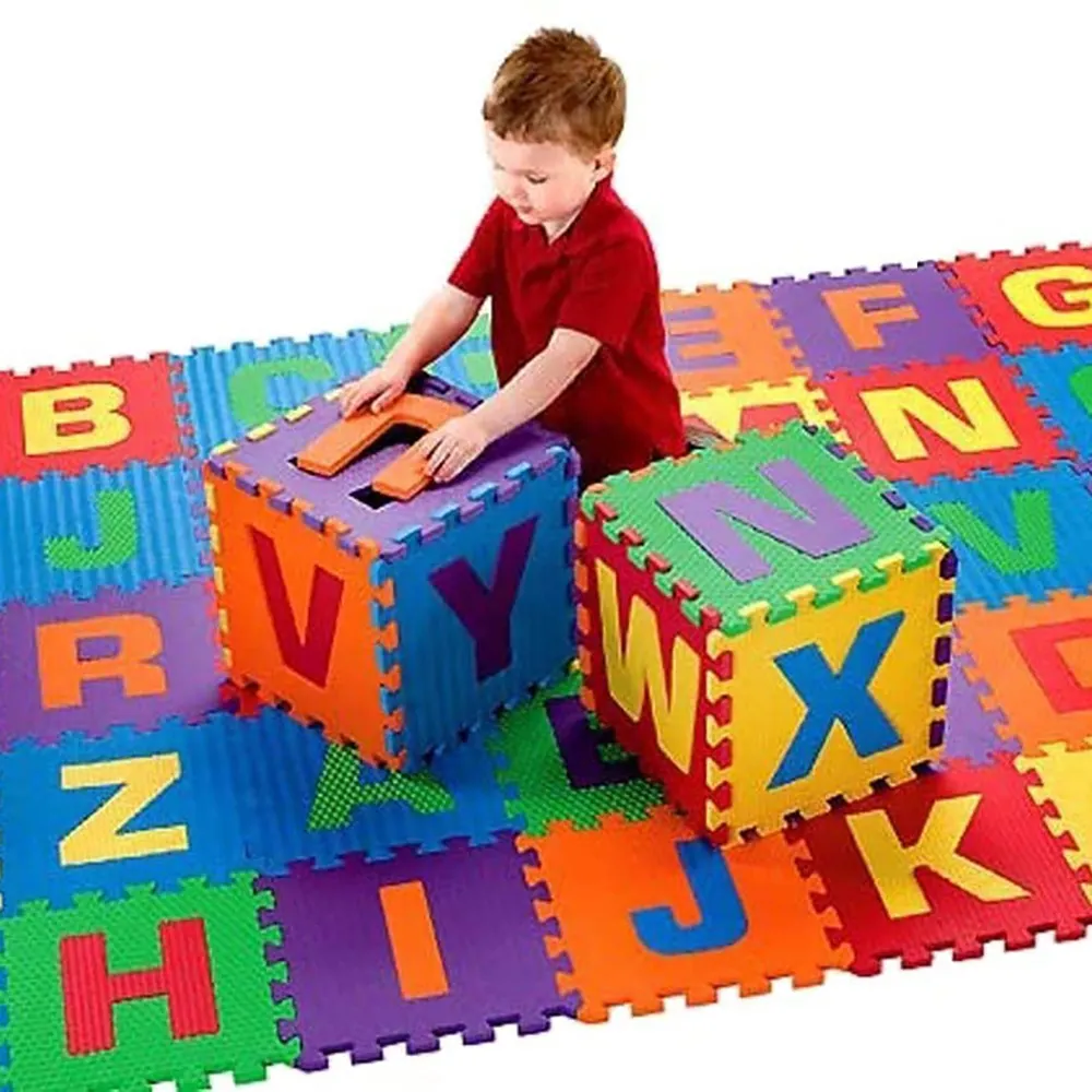 ABC123-rompecabezas de espuma EVA suave para bebés y niños, estera de juego de 36 piezas