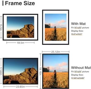 Bền PVC Thiết kế bao gồm 16x20 Mat mới lạ Quà Tặng tường hiển thị 1 gói lớn 18x24 Đen Poster khung - Product Image 1