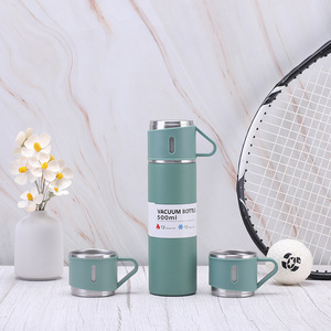 DD2163 iş 500ml hediye kutu seti taşınabilir iş fincan paslanmaz çelik termos bardak bir fincan şişeler su şişesi 3 kapaklı
