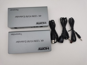 4K HDMI扩展器120m HDMI至RJ45 KVM以太网局域网信号扩展器，带红外控制5e类/6类KVM HDMI扩展器，适用于电脑电视 - Product Image 6