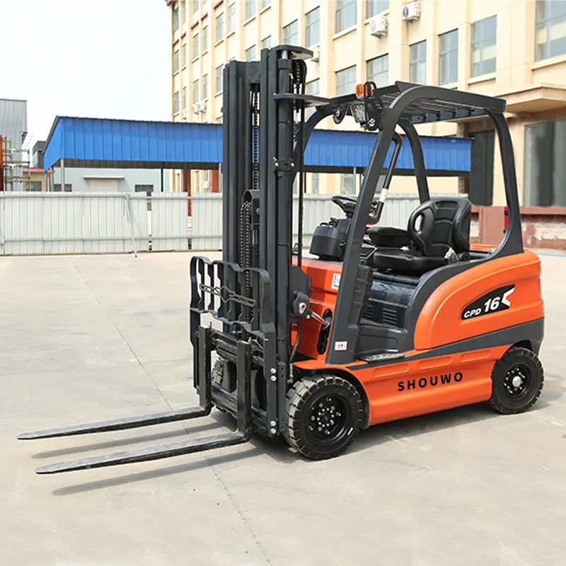 Shouwo forklift electric car high lift 3500mm 60V 3kw AC motor 4 wheel electric pallet forklift with charger