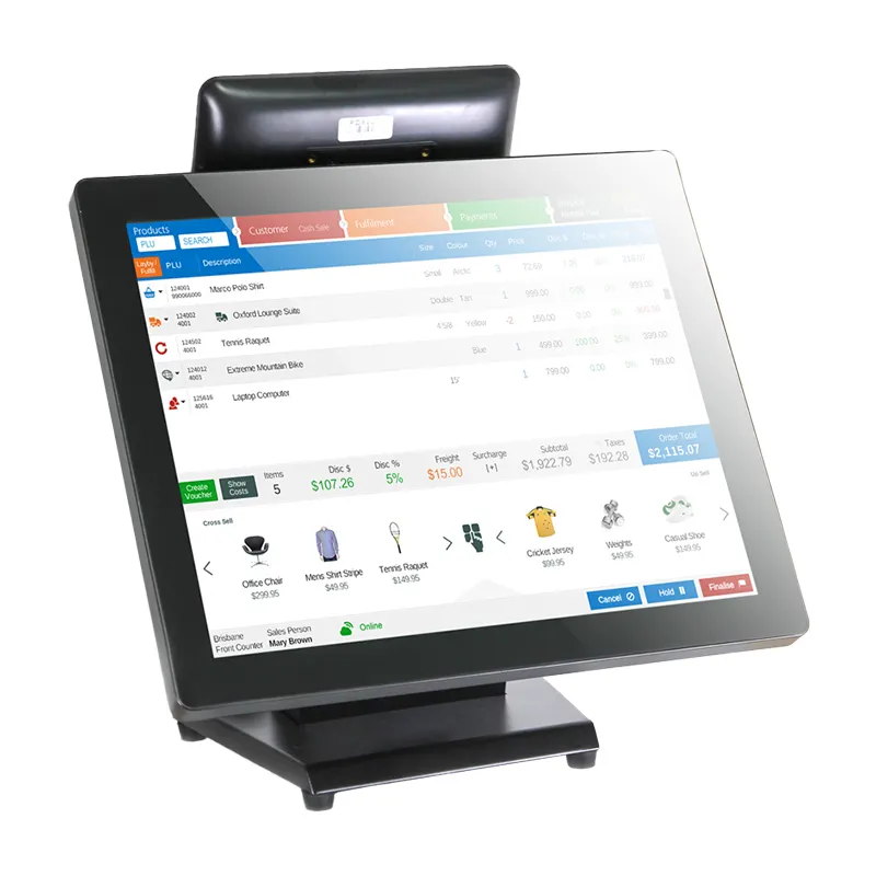 Sistemi di posizione AIO con supporto in lega di alluminio stabile per ristorante a buon mercato 15/17 pollici Display Touchscreen piatto