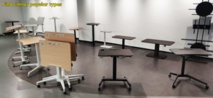 Escritorio de pie neumático blanco ergonómico moderno, mesa de ordenador de escritorio móvil, ajuste de altura, plegable, nuevo para el hogar y la Oficina - Product Image 6