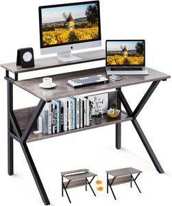 Combohome Home Office Wood Gaming <strong>Table</strong> PC Laptop Study <strong>Table</strong> Writing Workstation Corner <strong>Computer</strong> Desk with Shelves - Product Image 1