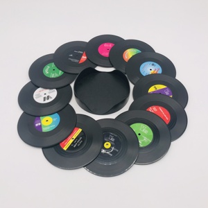 12の会話のピースのことわざのセットビニールレコードディスク音楽ドリンクコースター - Product Image 2