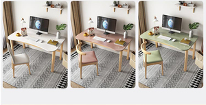 Diseño moderno Simple Fácil instalación Patas de madera maciza desmontables Ahorro de espacio Mesa de ordenador Escritorio y silla - Product Image 3