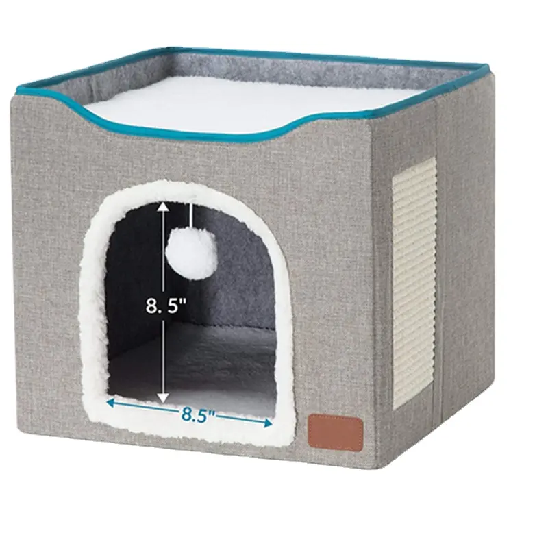 Offre Spéciale vente en gros personnalisé confortable lit superposé pour animaux de compagnie lavable chat Condo chat grotte lits chaud pliable voyage pour intérieur durable