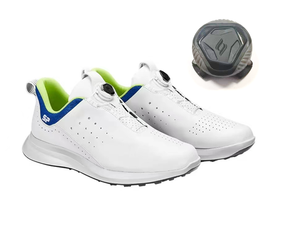 เชือกรองเท้าแบบยืดหยุ่นไม่ต้องผูก พร้อมหัวล็อคแบบหมุน สำหรับรองเท้าผ้าใบ - สีดำและสีขาว - Product Image 1