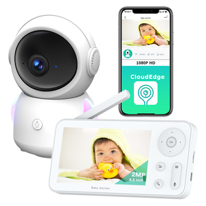 2MP HD Night Lights <strong>Camera</strong> for Baby Monitoring 4.3&quot; <strong>Lcd</strong> <strong>Display</strong> Indoor Security <strong>Camera</strong> Wifi <strong>With</strong> 3000Mah Battery Two Way Speak