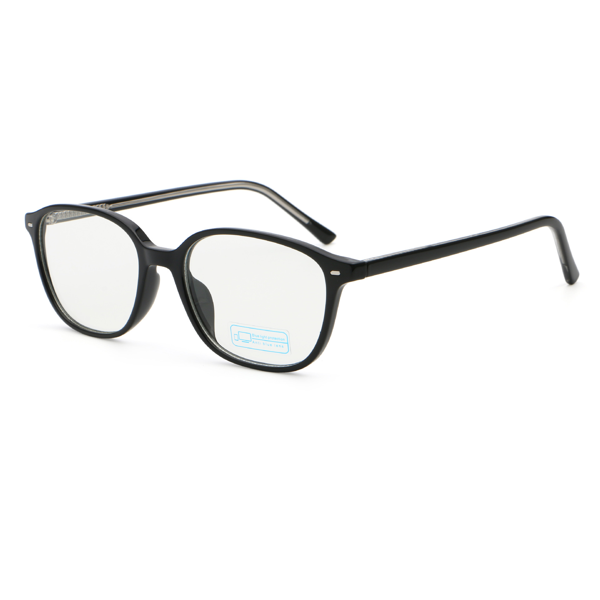 Monture C7 noir brillant, verres blancs