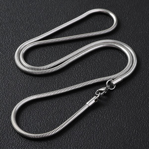 2.4Mm/3.2Mm paslanmaz çelik Snakebone zincir erkek titanyum çelik kolye yuvarlak yılan zinciri Diy eşleştirme zinciri - Product Image 4