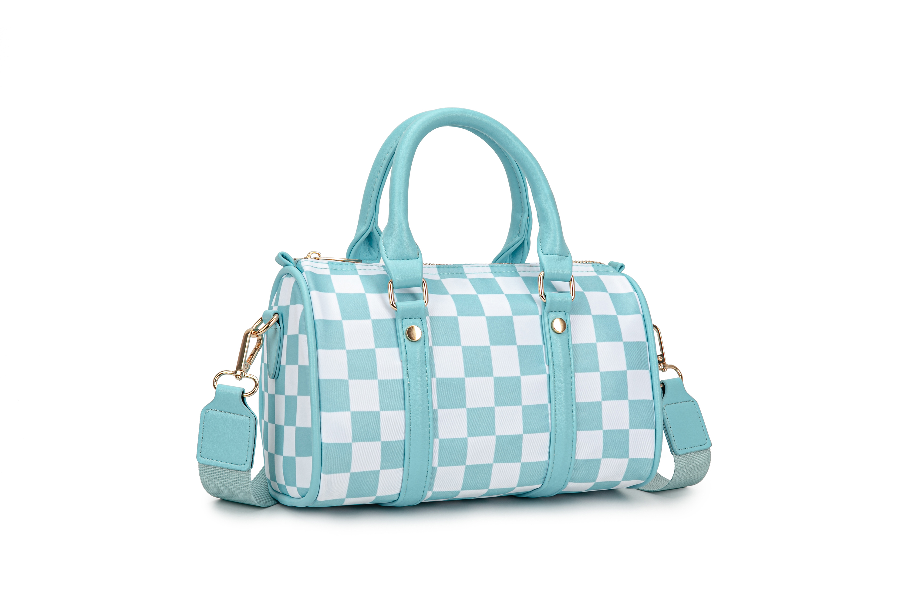Sky Blue and white checkered