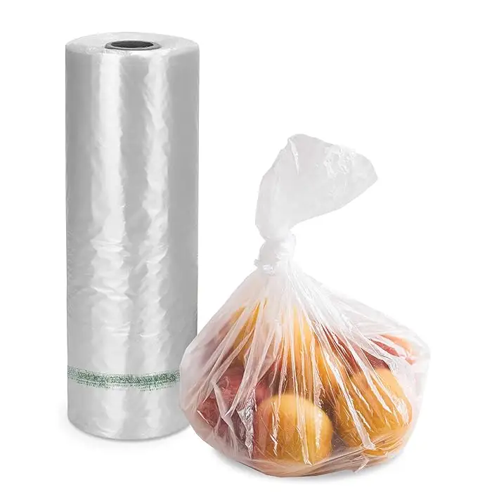 Şeffaf plastik bir rulo üzerinde çanta üretmek 12x17 temizle baskılı çanta plastik bakkal yiyecek çantası meyve sebze üretmek