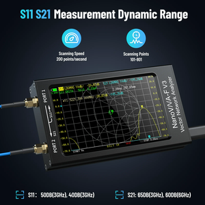 NanoVNA-F V3 Vector Network Analyzer 2023 U pgrated 1MHz-6GHz 4,3 polegadas Display HF VHF UHF VNA Antena Analyzer 801 Scan Points