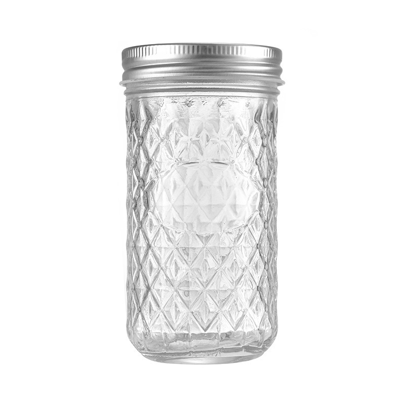 Rhombic glass cup+With a built-in lid