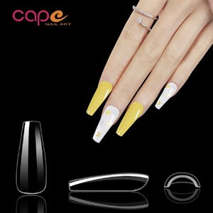 Knail yapay jel İpuçları çivi basın 500 adet kutu ambalaj tam kapak yumuşak jel tırnak uzun balerin tırnaklar