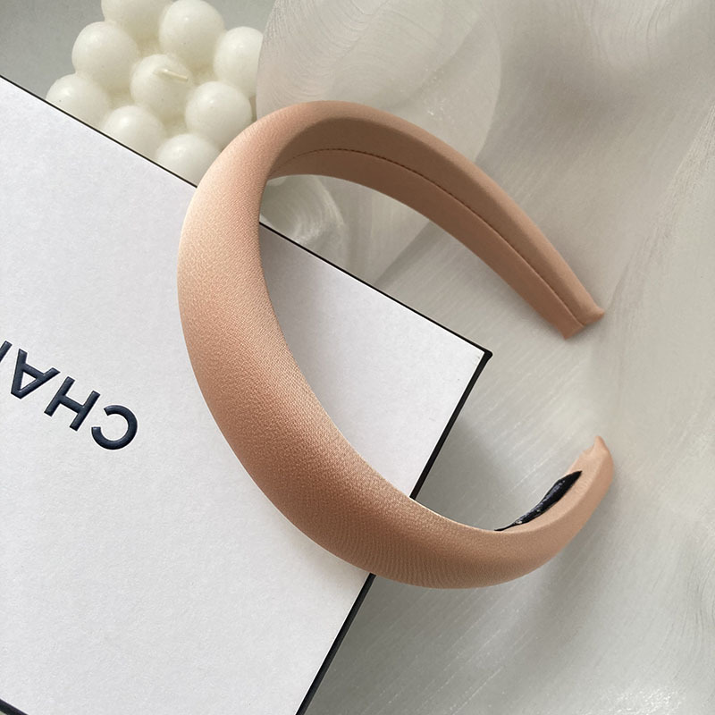 Bandeau pour cheveux en soie orange-rose coloré