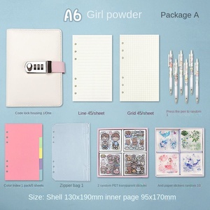 高颜值多功能方形日记本女生小学生散叶笔记手帐组合 - Product Image 6