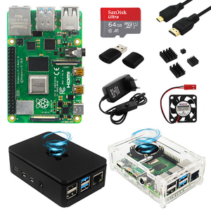 Originale Raspberry Pi 4 modello B 8 GB 4GB 2GB RAM + Case + ventole + dissipatori di calore + adattatore di alimentazione + 32/64/128 GB TF Card per RPI 4B - Product Image 1