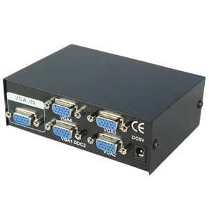 4-Port <strong>VGA</strong> <strong>Splitter</strong> Deep Color 1080p@60Hz Switcher Full HD Dual-Monitor Source TV KTV Clubs Deep Video <strong>Splitters</strong> Converters - Product Image 1