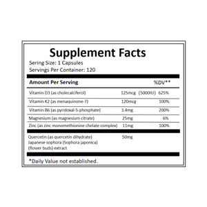 Capsule di vitamina D3 e K2 con magnesio e quercetina, adatte sia per gli uomini che per le donne | Sostiene la salute delle ossa e immunitarie. - Product Image 4