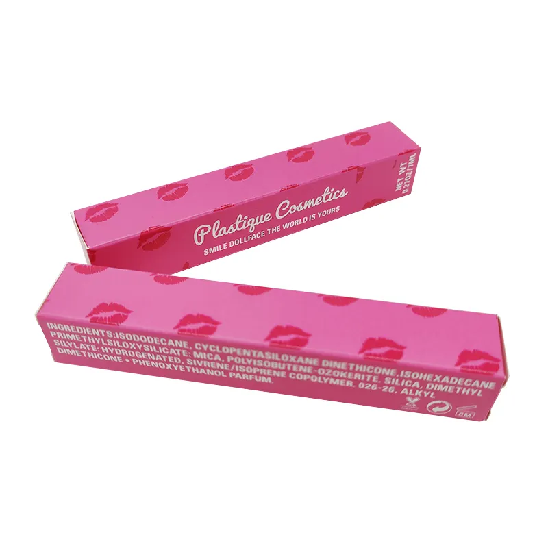 Empty Lipstick Display Packaging Box Rectangle Shape with Matt Lamination and Embossing for Lip Gloss and Face Cream