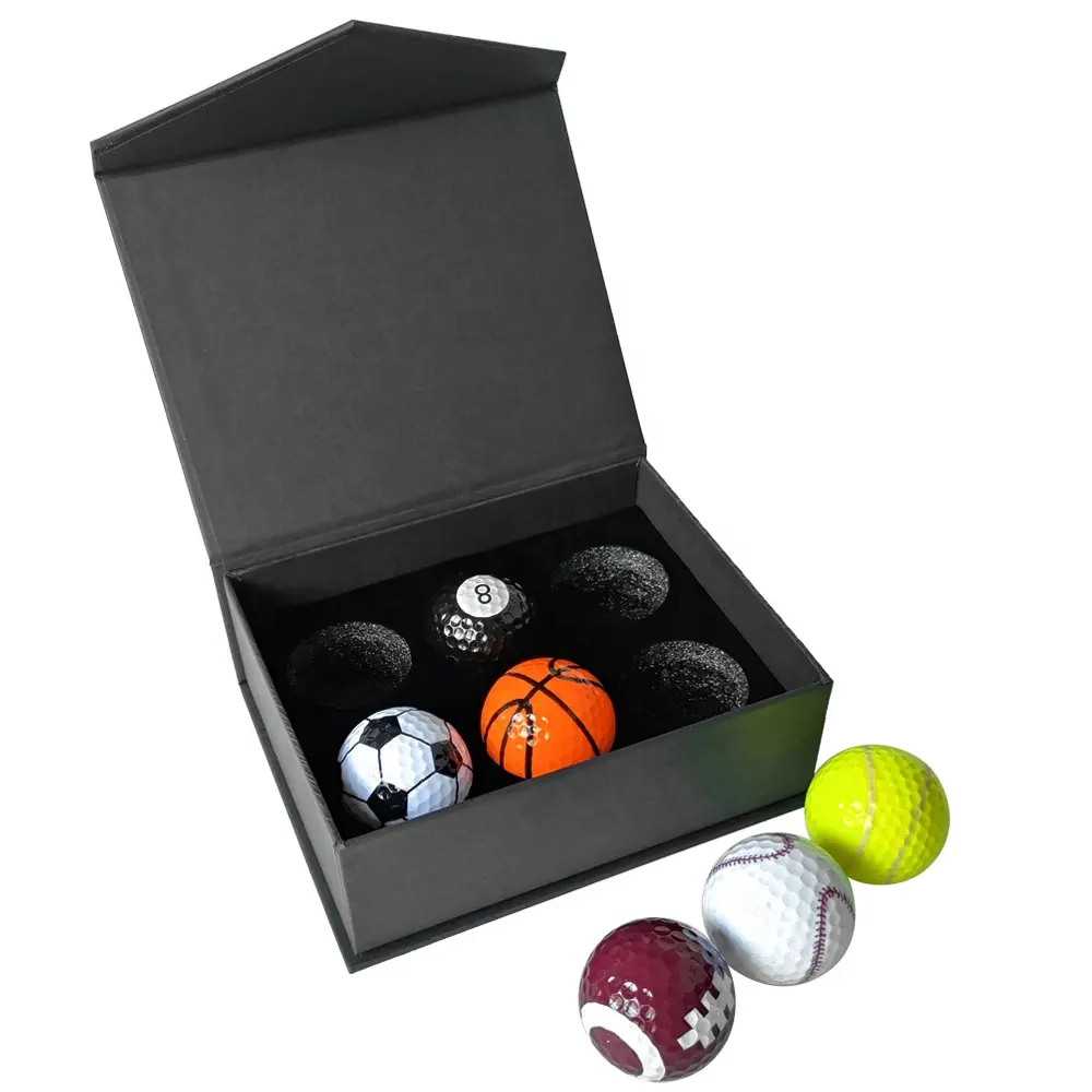 Oem Factory 6PCs Golf Gift Ball Set de regalo Color Practice Golfball Pelotas de golf Pelota de golf personalizada