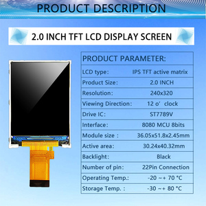 Fabbrica 2.0 pollici grafico 240*320 RGB MIPI SPI MCU interfaccia touch panel transmisive HD20003C22 FP-200H05B modulo LCD QVGA TFT - Product Image 5