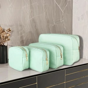 Pochette de voyage de différentes tailles sacs de maquillage cosmétiques femmes tissu uni <span class=keywords><strong>Nylon</strong></span> rectangulaire blanc imprimé maquillage trousse de lavage