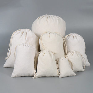 Venta caliente Calico Canvas Small Draw String Bags Bolsas de algodón con cordón personalizadas con logotipo para cosméticos - Product Image 2