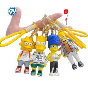 Mới dễ thương <span class=keywords><strong>Simpson</strong></span> keychain sáng tạo hình móc chìa khóa vòng Túi Mặt dây chuyền vài phụ kiện bán buôn Quà Tặng - Product Image 1