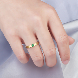 简约结婚戒指饰品天然翡翠宝石纯金<span class=keywords><strong>18k</strong></span>结婚戒指