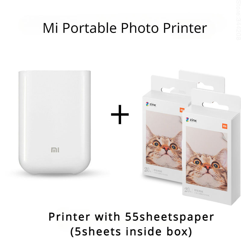 Imprimante blanche avec 55 feuilles de papier