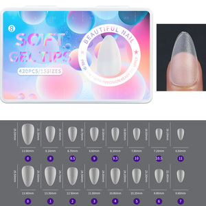 TSZS High Quality Full Coverage Clear Matte Nails <strong>Tip</strong> Acrylic Manicure Extension Tools Almond <strong>Shape</strong> Frosted Soft False Nail <strong>Tips</strong> - Product Image 6