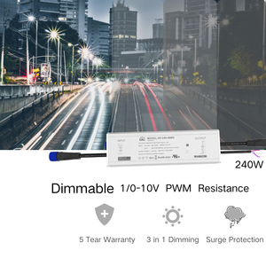 Controlador LED a prueba de agua de 240W, corriente constante, entrada de 120-277Vac, salida de 30-56Vdc para iluminación LED, fuente de alimentación de la AC-DC - Product Image 4