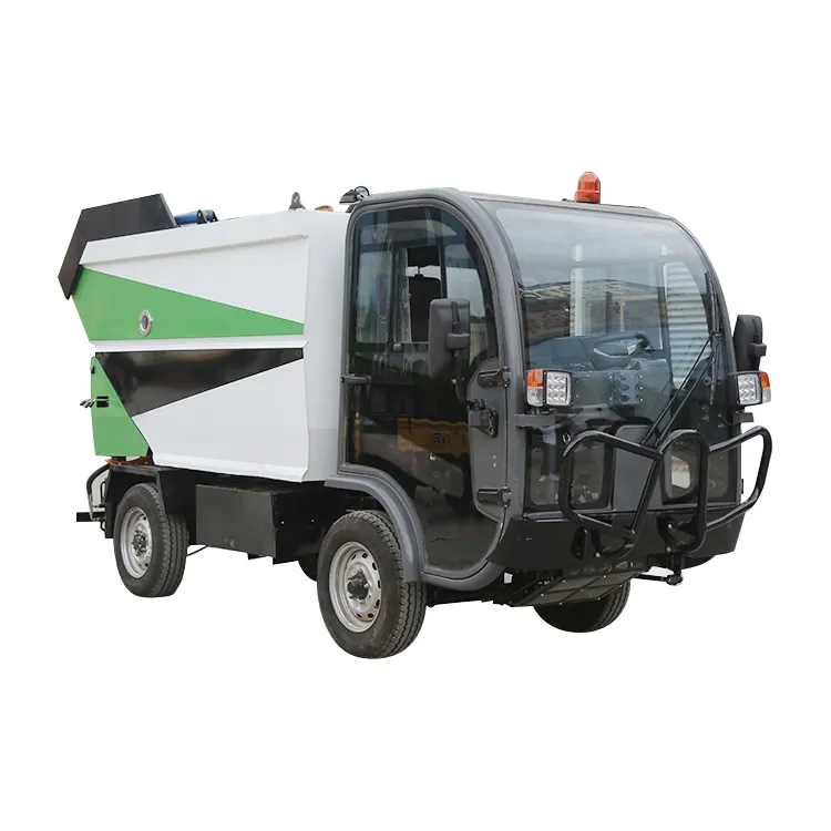 KEYU Camión Volquete Recogida Compactador Basura Skip Loader Compresor de Basura Eléctrico Colector Camión