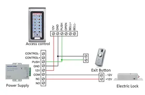 Zinc Alloy Led <strong>Exit</strong> <strong>Button</strong> Switch NO/NC/COM Door System <strong>Push</strong> <strong>Exit</strong> Release <strong>Button</strong> Switch for Access Control Backlight <strong>Button</strong> - Product Image 6