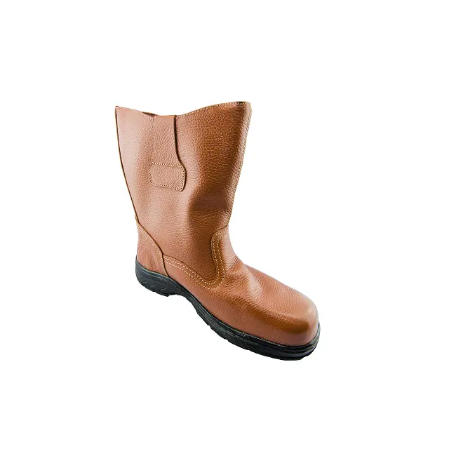 Botas de seguridad de alta calidad para hombres y mujeres, zapatos de trabajo industriales duraderos de cuero de grano completo, de corte alto, superventas