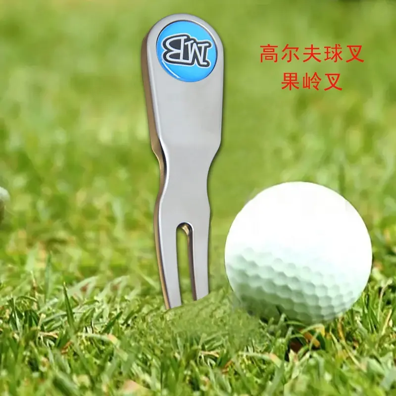 NEW design plating silver color custom logo metal zinc alloy mobile bulk personalized golf divot repair tool in high quality