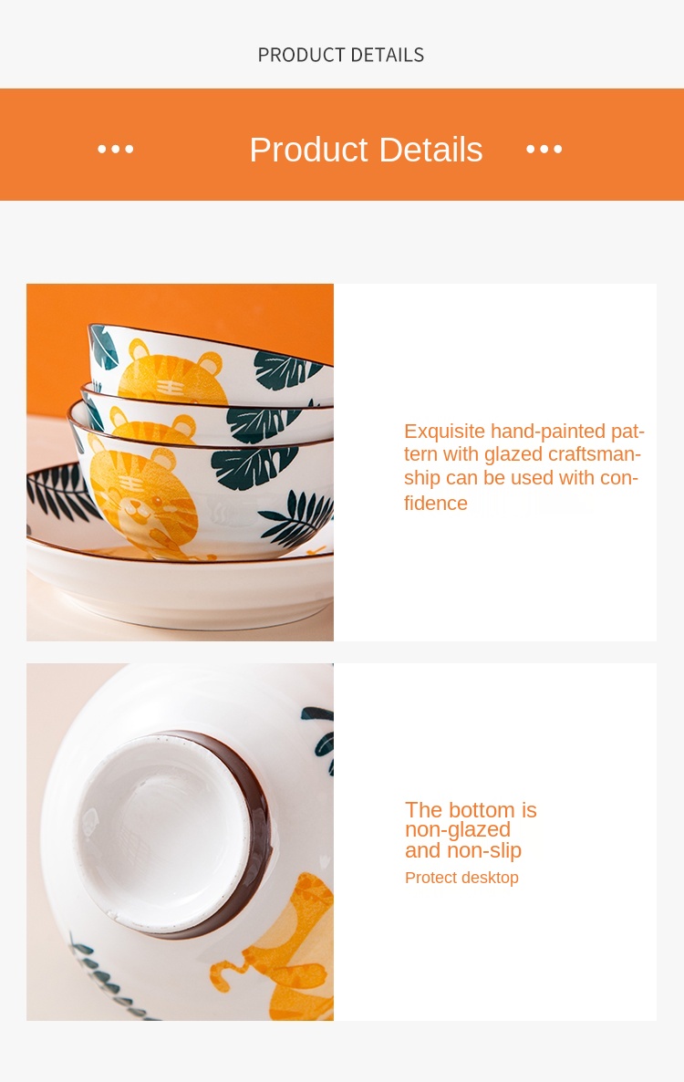 Dinner Set Plate Ceramic Porcelain Floral Tiger Design Luxury Cheap Wholesale Dishes Plates Sets Dinnerware